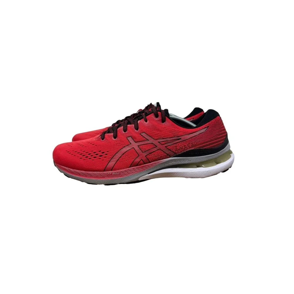 Asics Gel-Kayano 28 Mens 12 Red Black Stability Running Shoes 1011B189